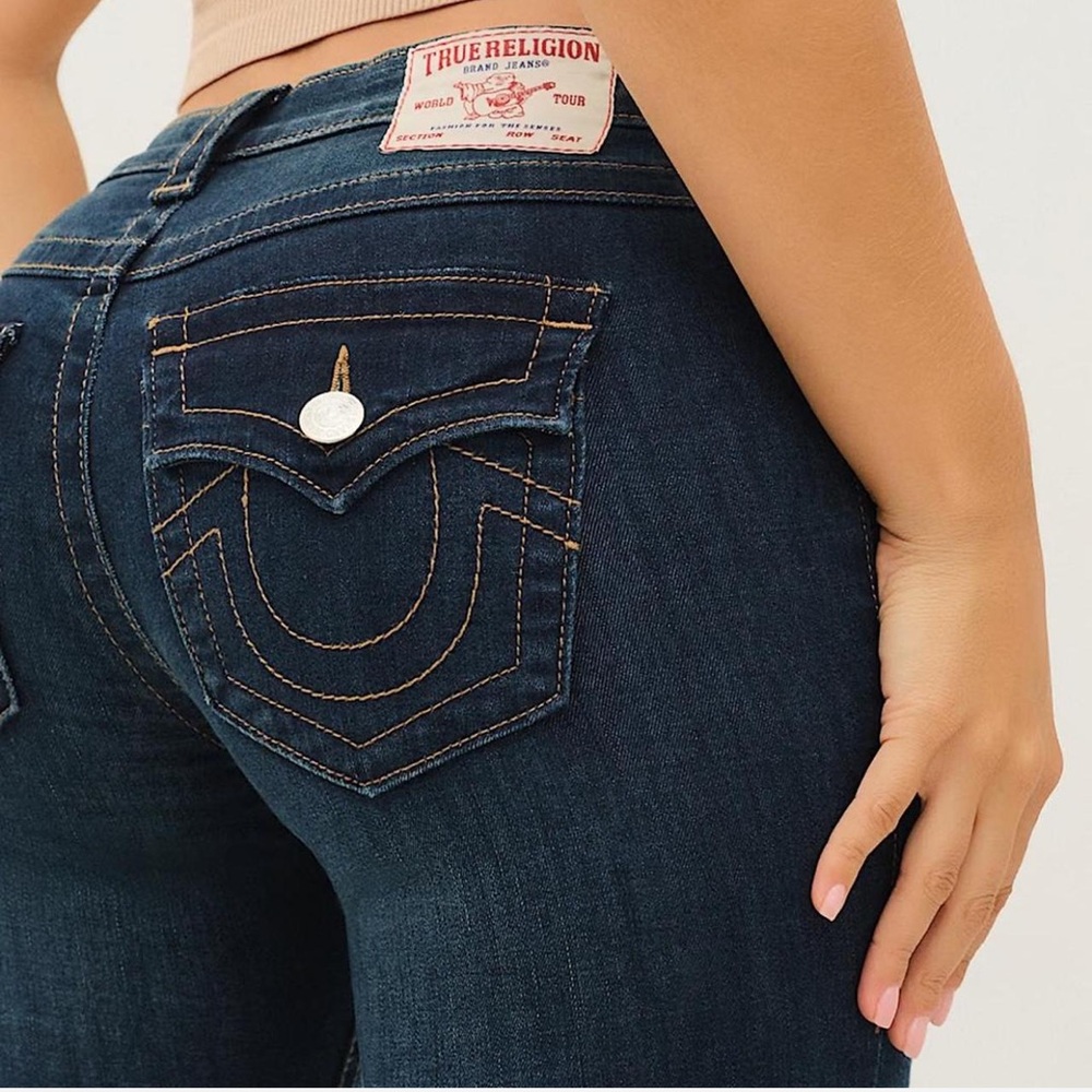 True Religion Women's Joey Midrise Flap Flare Jean